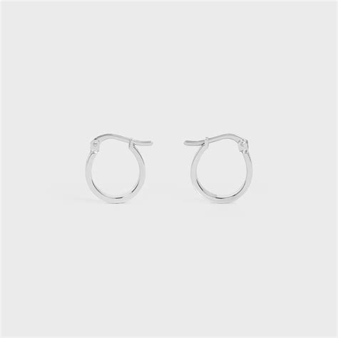 Celine Paris Hoops in Brass with Rhodium Finish